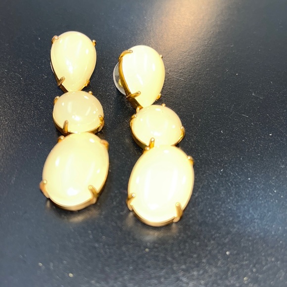 J Crew 3 Drop Earrings Ivory - Picture 2 of 4